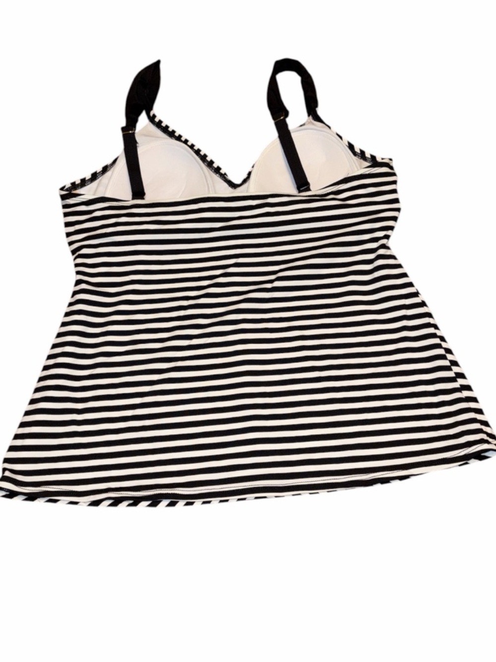 Gibson Latimer Black & White Striped Tankini with Pink Band - Picture 3 of 7
